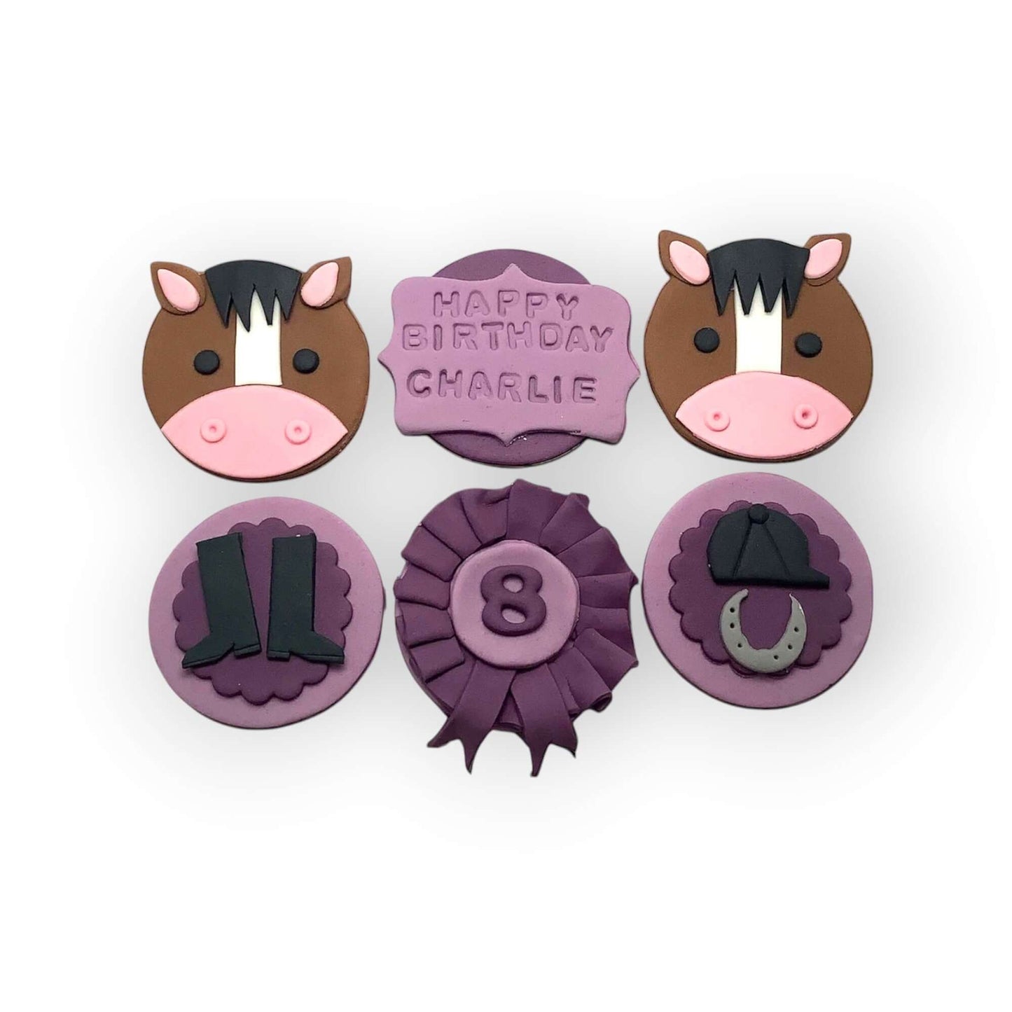 Horse Riding Cupcake Toppers – Handmade Equestrian Birthday Decorations