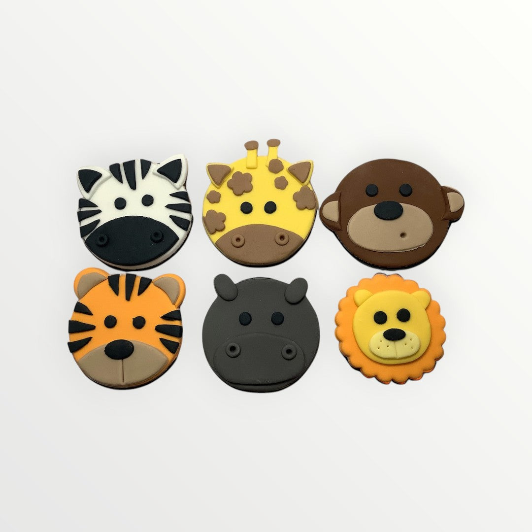 Zoo Animal Cupcake Toppers – Edible Fondant Safari Set