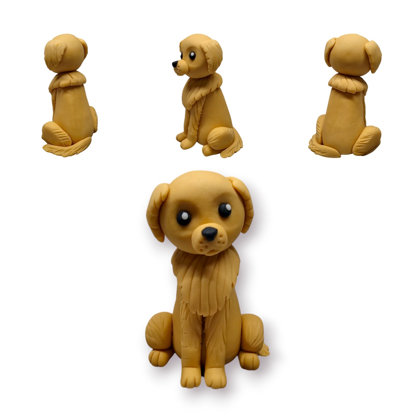 Golden Retriever Cake Topper – Edible Fondant Dog Figure