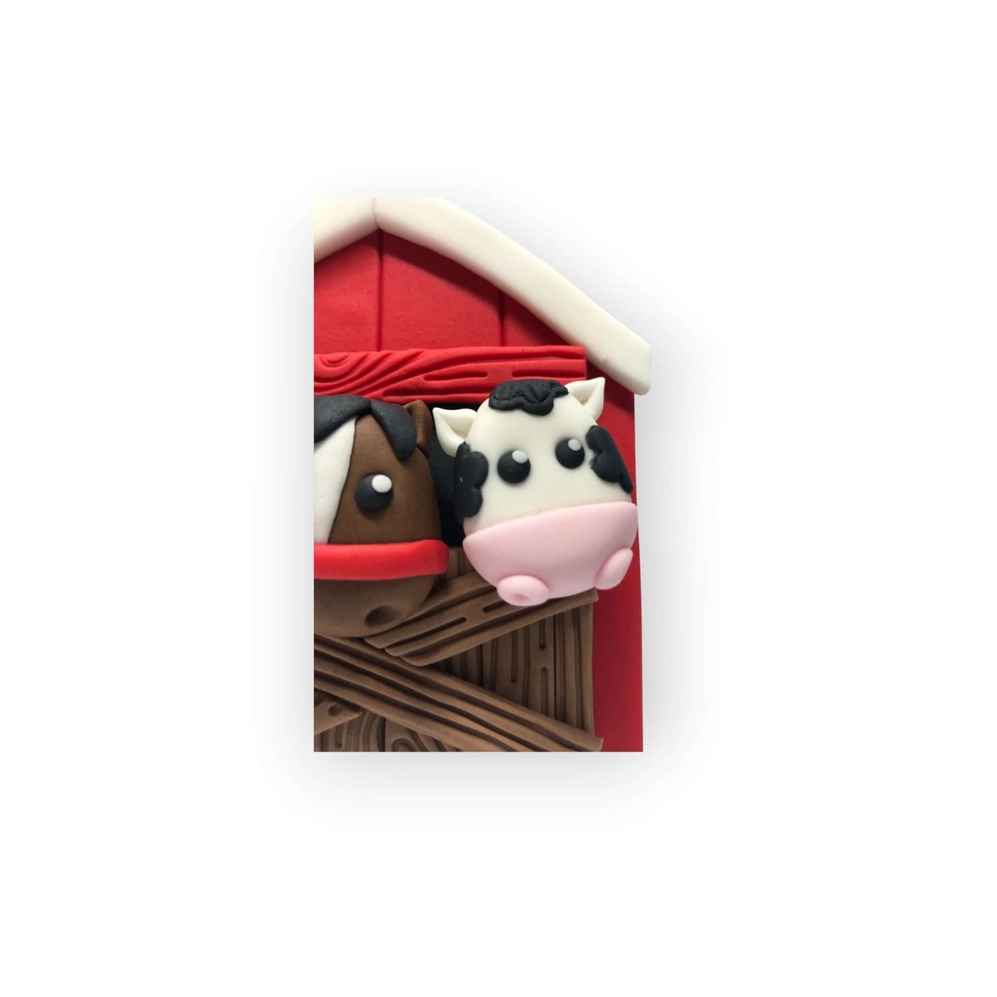 edible cows head in a barn door handmade cake topper