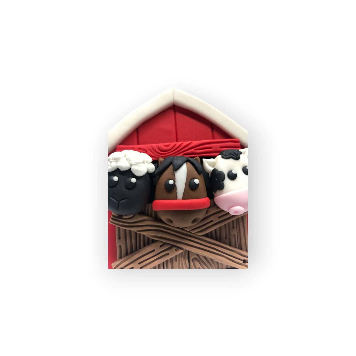 Horses head in a barn door handmade cake topper