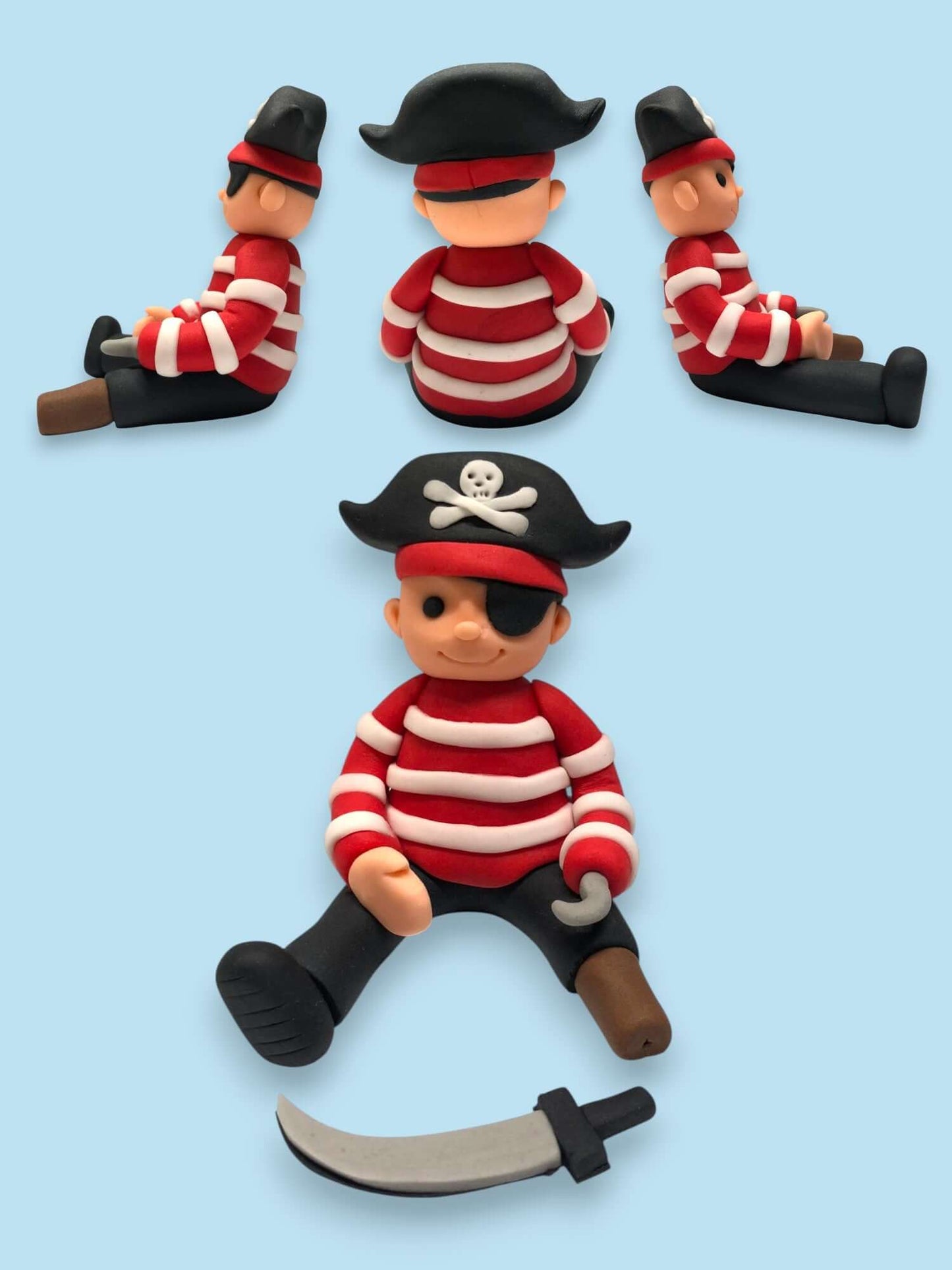 customisable pirate figurine handmade from fondant icing