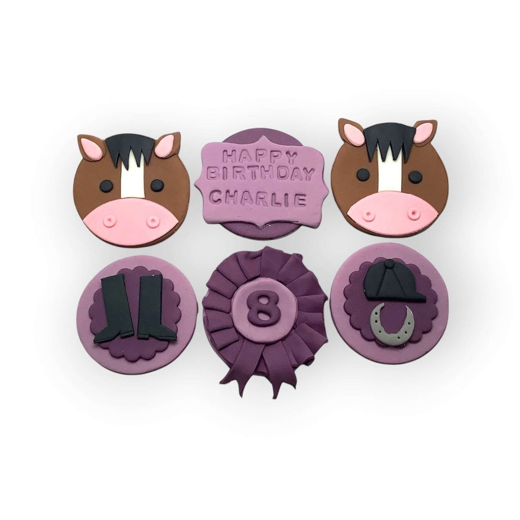 Horse Riding Cupcake Toppers – Handmade Equestrian Birthday Decorations