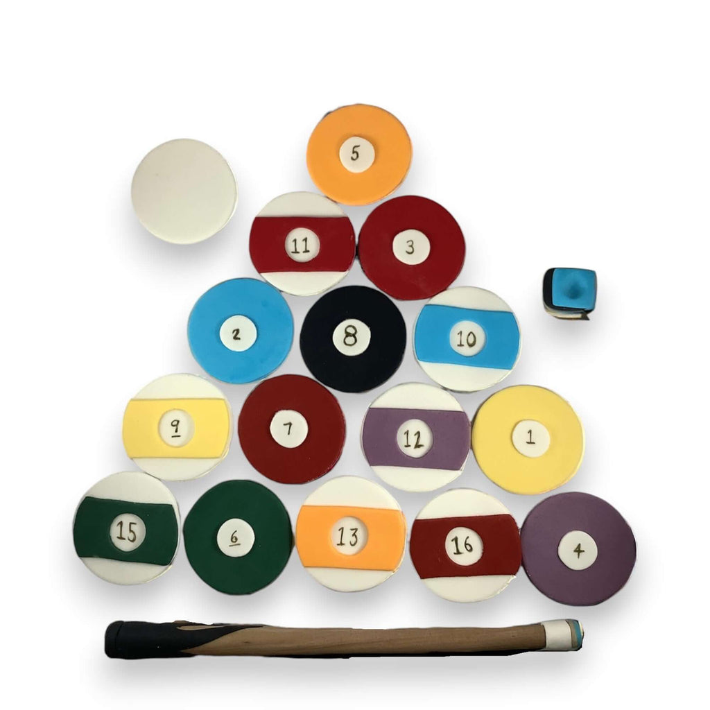 Pool Ball Cupcake Toppers – Edible Billiards Decorations for Birthdays & Parties