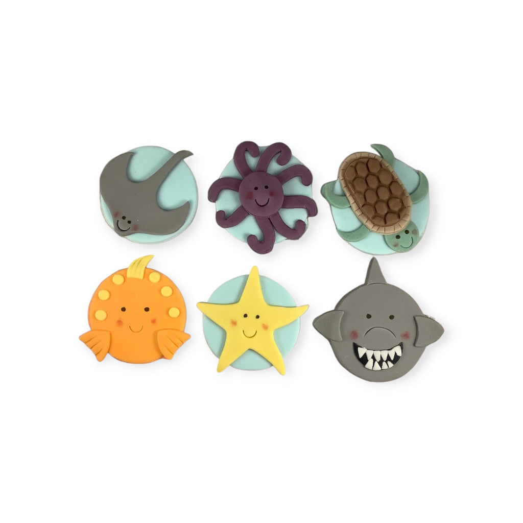 Sea Animal Cupcake Toppers – Edible Ocean Creatures Set