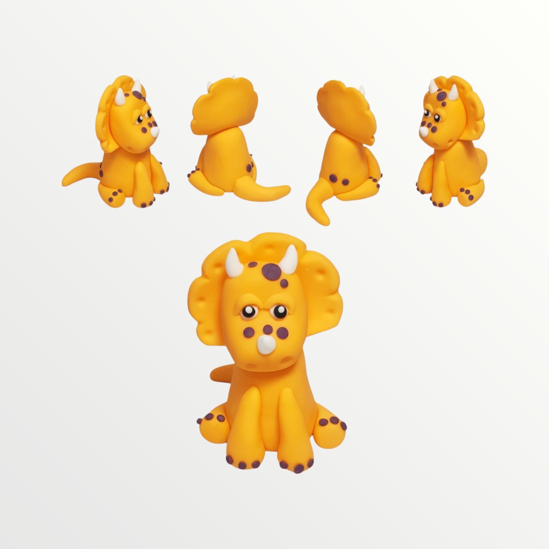 Dinosaur Cake Topper Set – Edible Fondant Figures with Name & Number