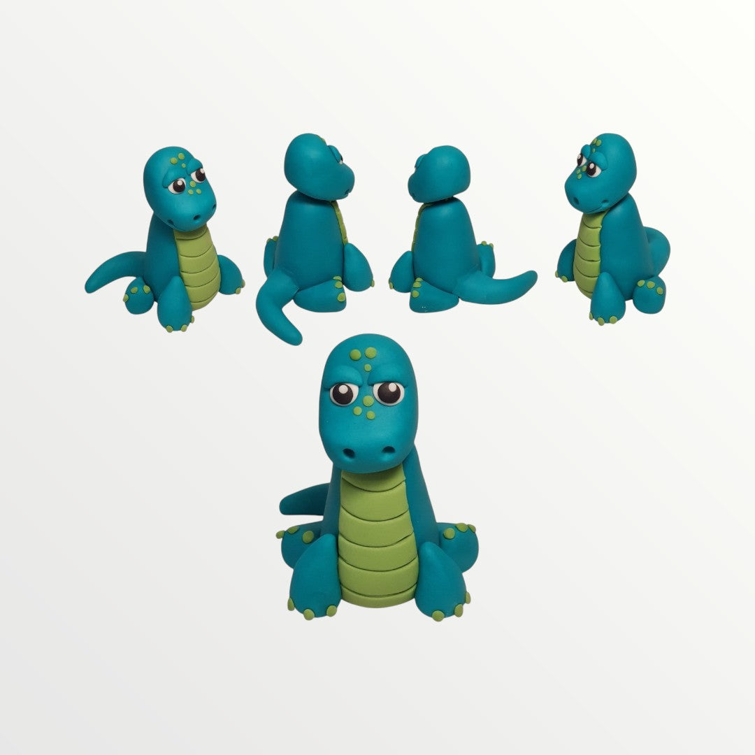 Dinosaur Cake Topper – Edible Fondant Figure (Orange, Purple, Blue or Green)