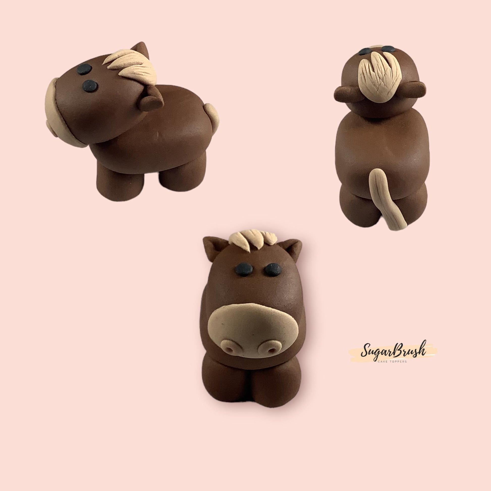 edible horse farm animal cake topper