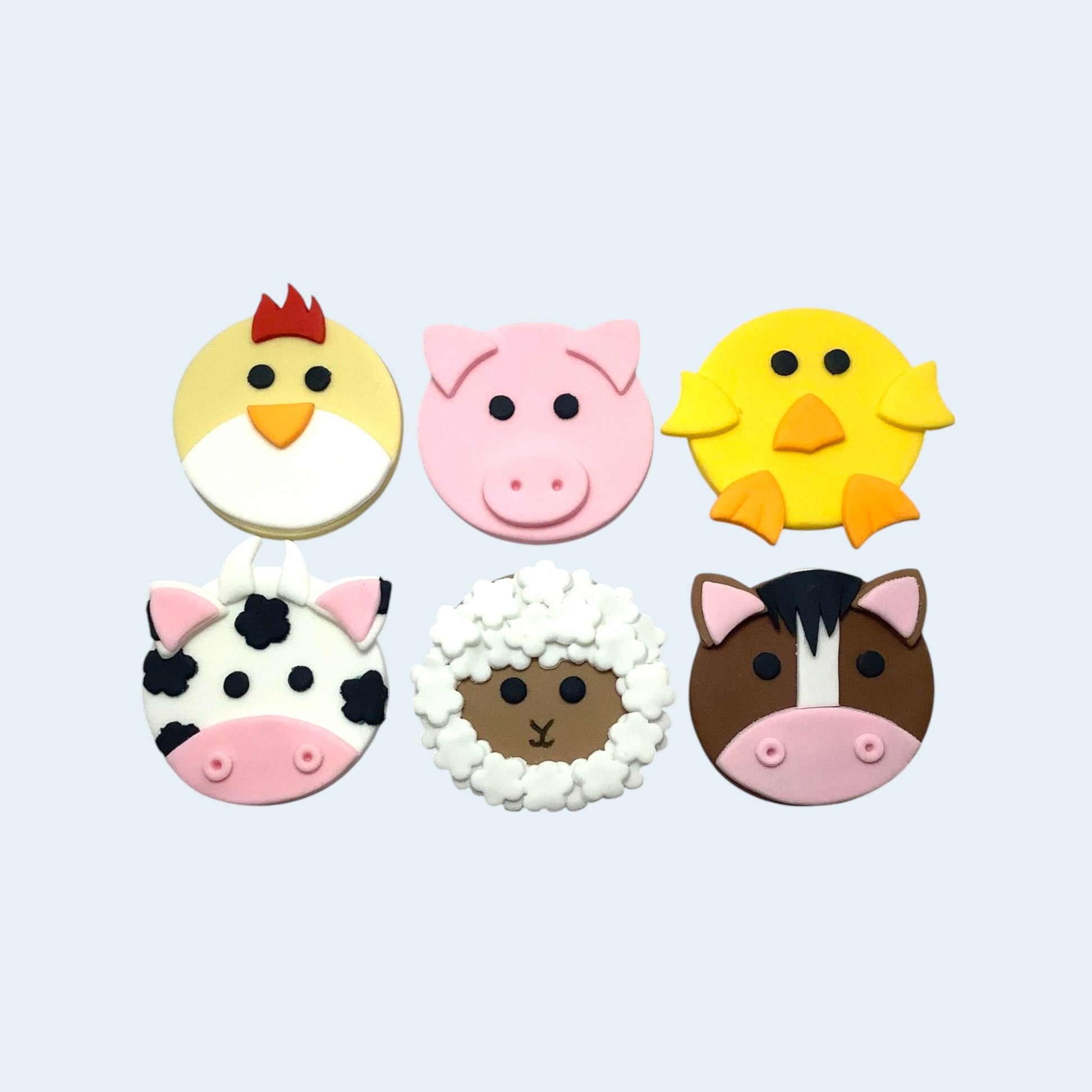 Edible Farm Animal Cupcake Toppers UK