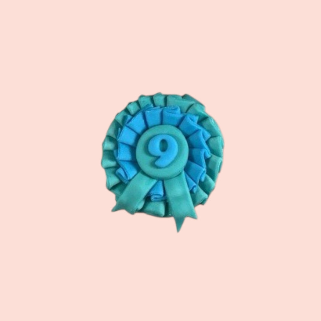 personalised edible age rosette cake topper